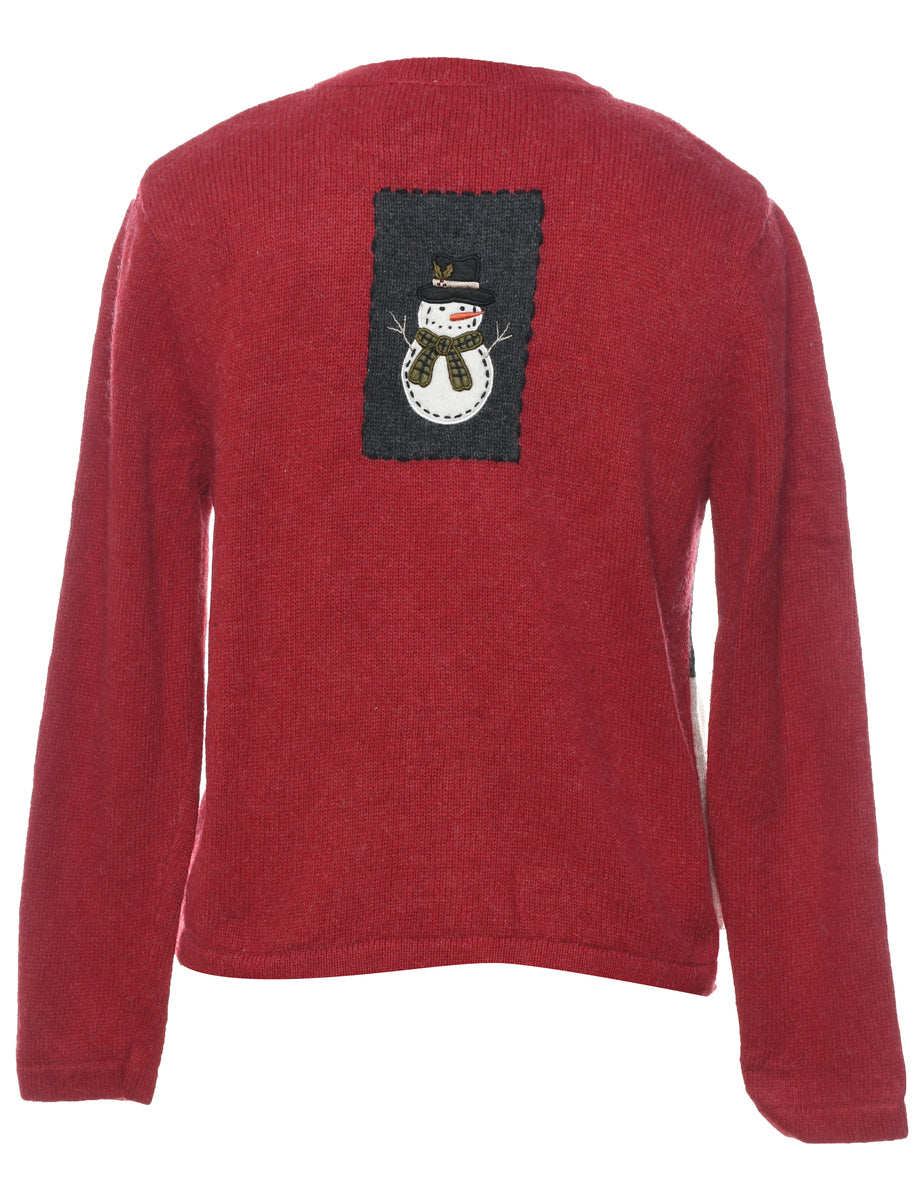 Snowman Christmas Cardigan - S