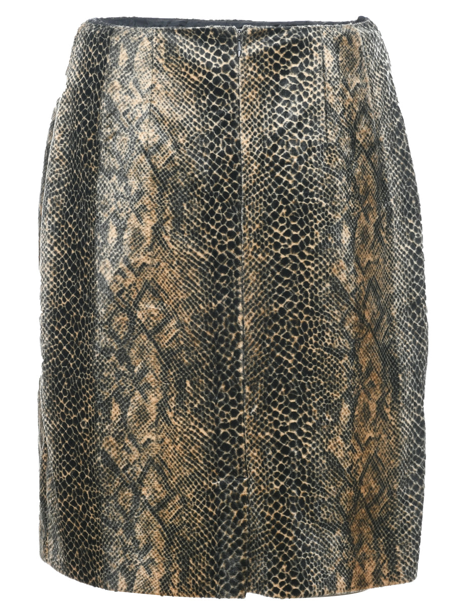 Snakeskin Pattern Pencil Skirt - S