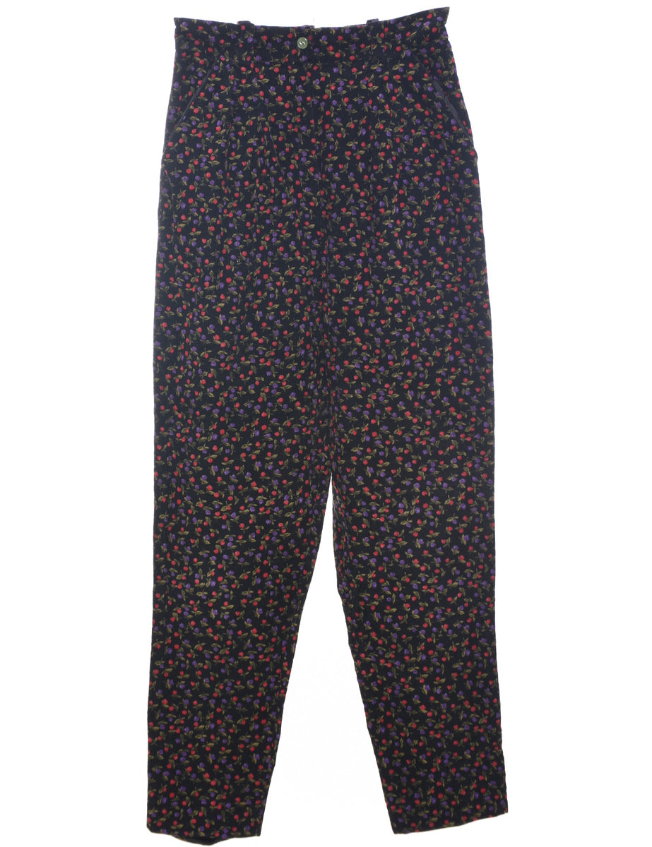 Floral Print Trousers - W27 L28