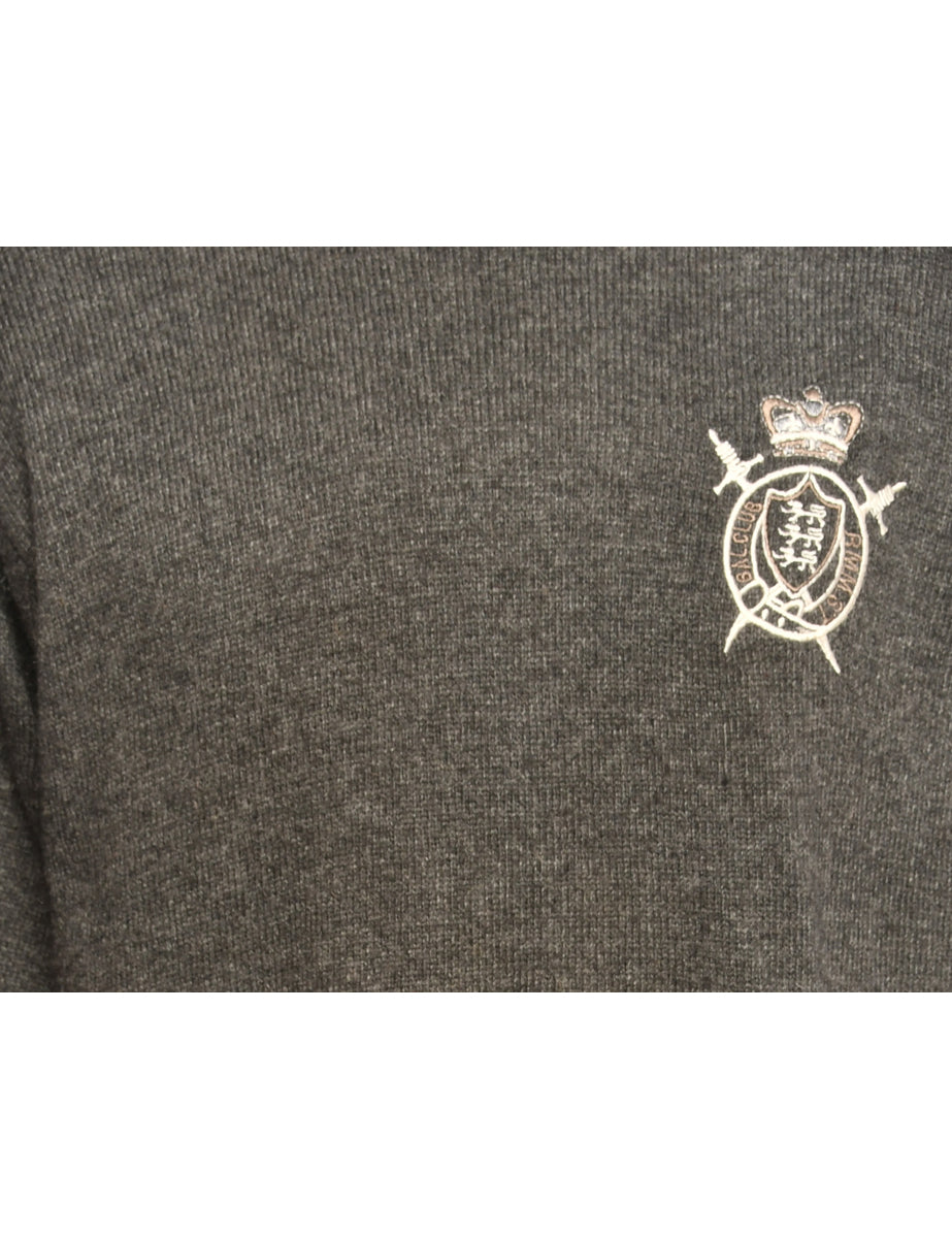Grey Long Sleeved Jumper - M