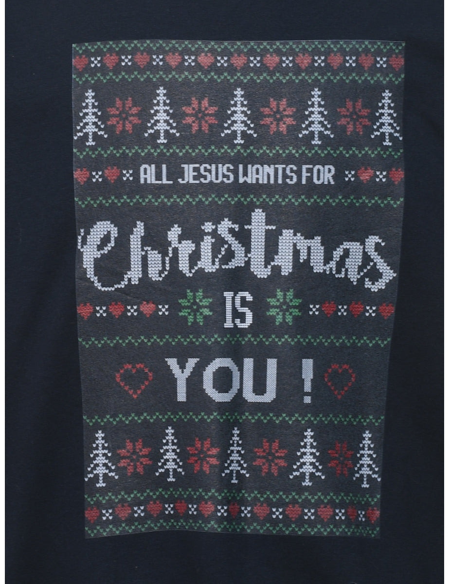 Navy Christmas Sweatshirt - XL