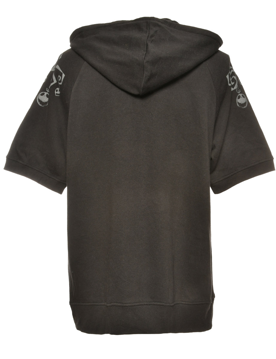 Black Printed Hoodie - M