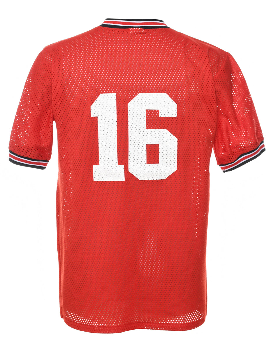 Mesh Red & White Ballers Sports Top - M