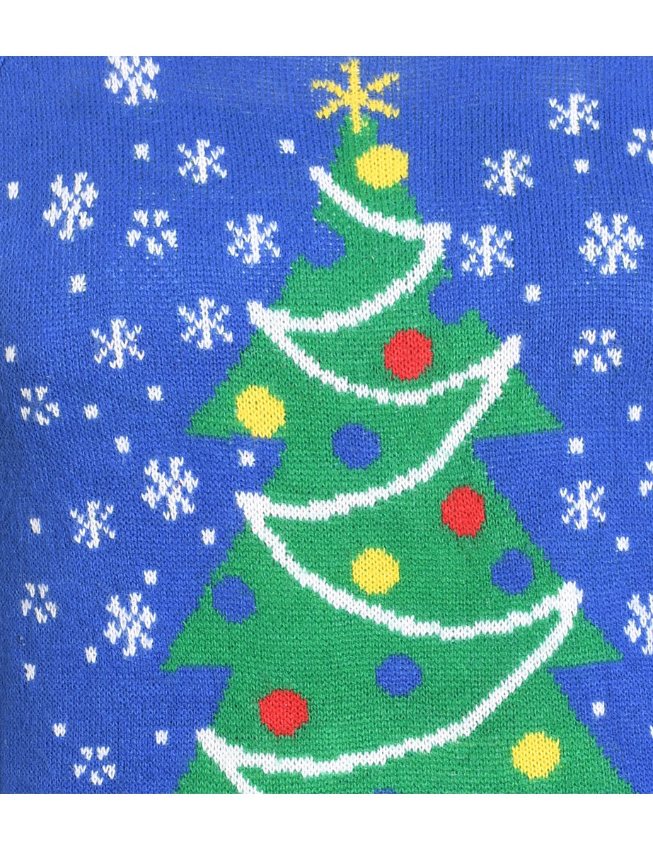 Blue Christmas Jumper - L