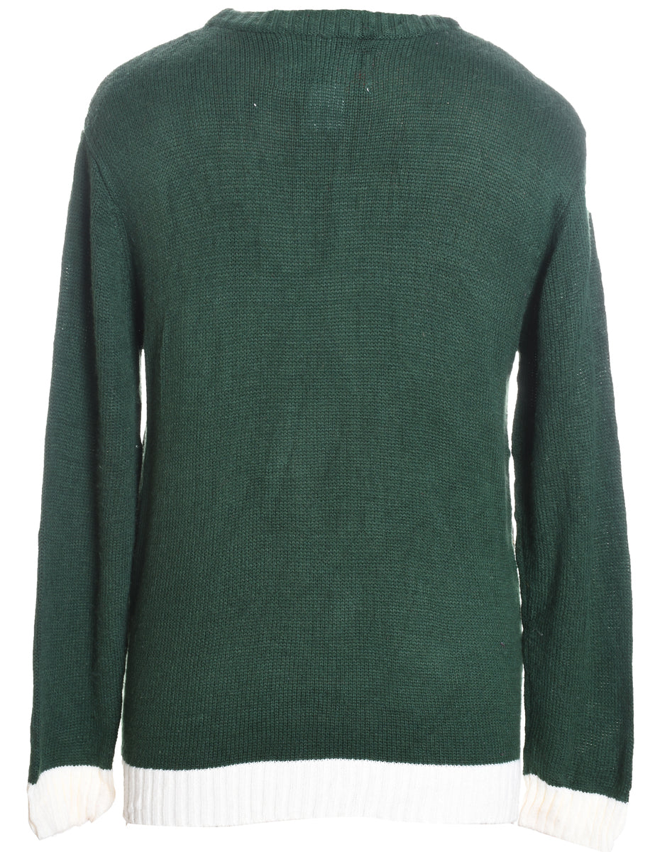 Dark Green Christmas Jumper - M
