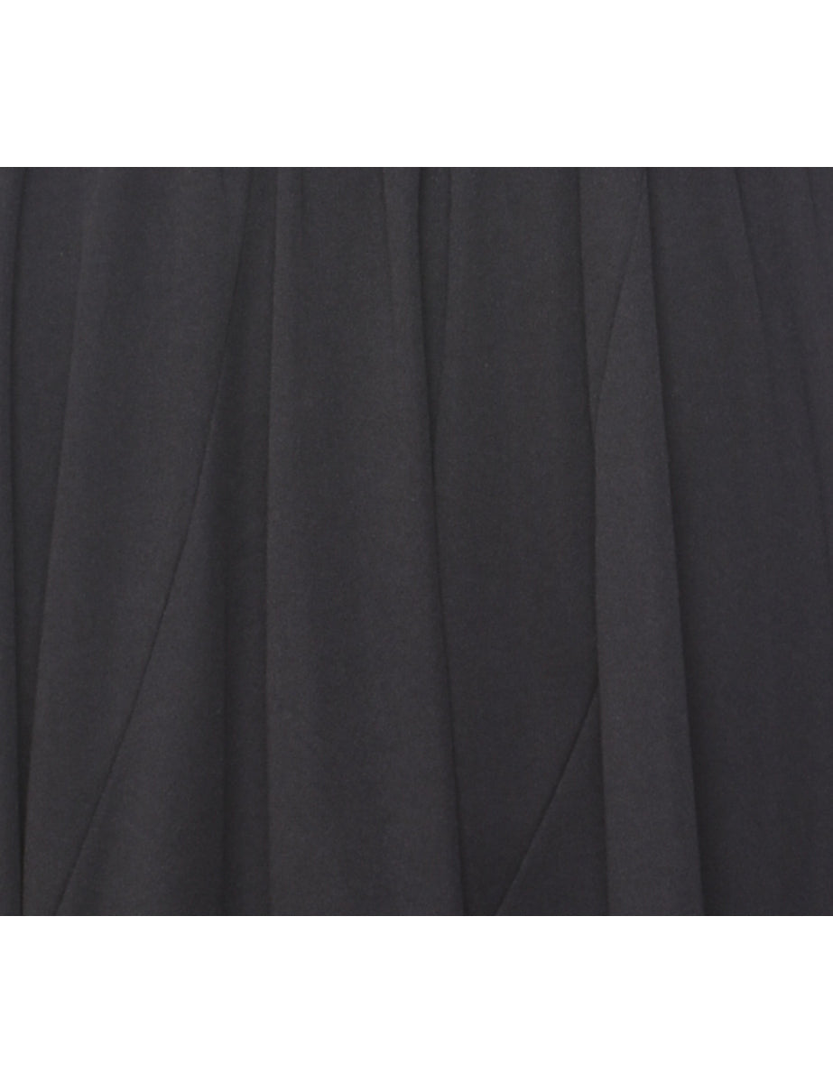 Black Puff Sleeve Classic Evening Dress - L