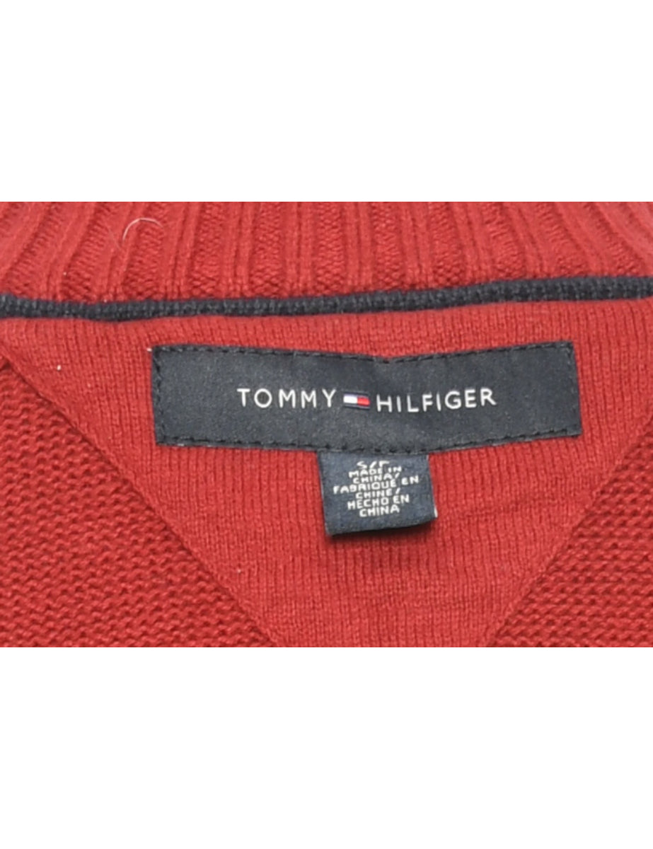 Tommy Hilfiger Maroon Cardigan - S