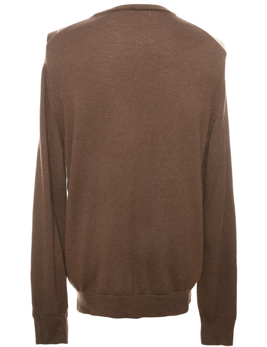 Long Sleeved Brown Jumper - L