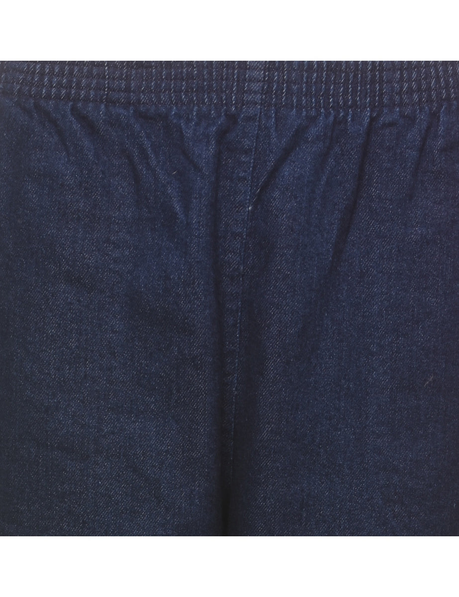 Elasticated Waist Dark Wash Lee Denim Trousers - W26 L26