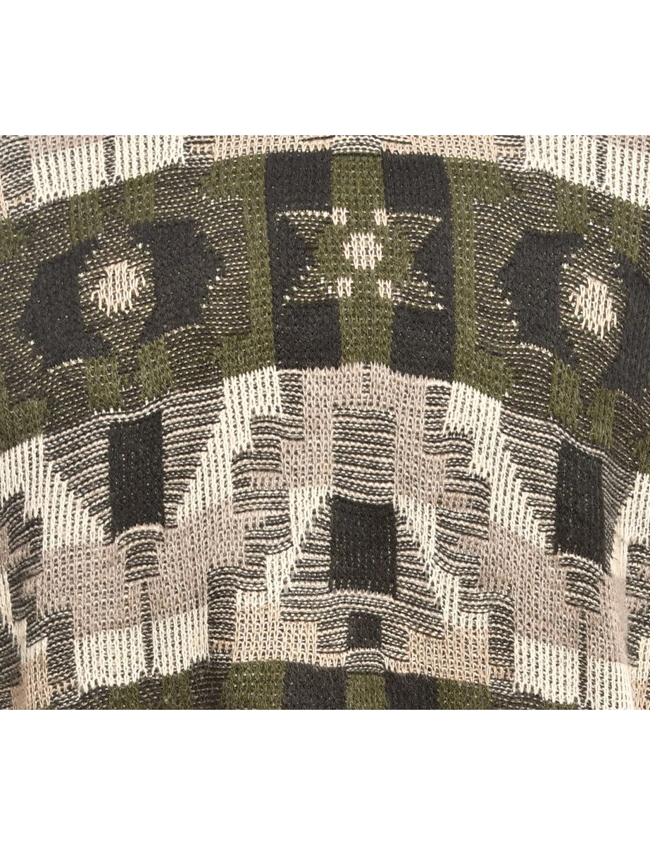Patterned Black Jumper - L