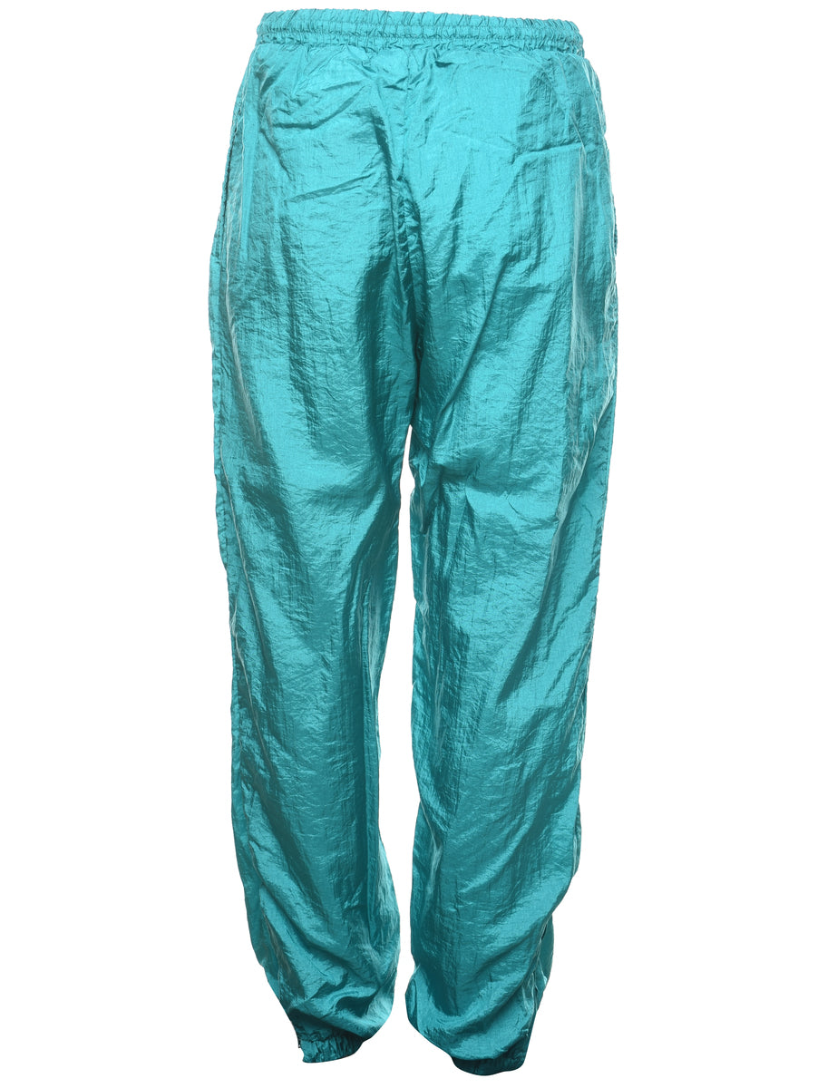 Turquoise 1980s Retro Track Pants - W22 L29