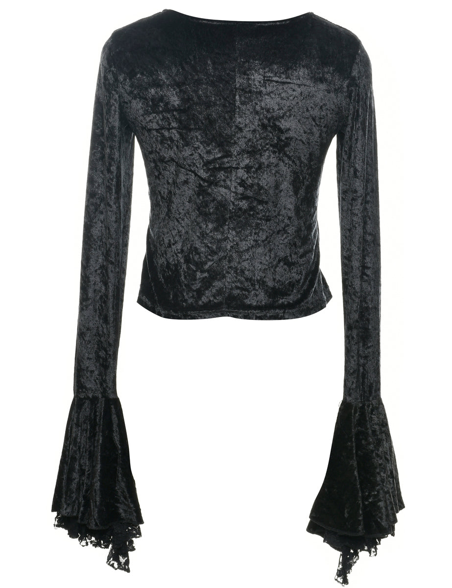 Velvet Fabric Evening Top - S
