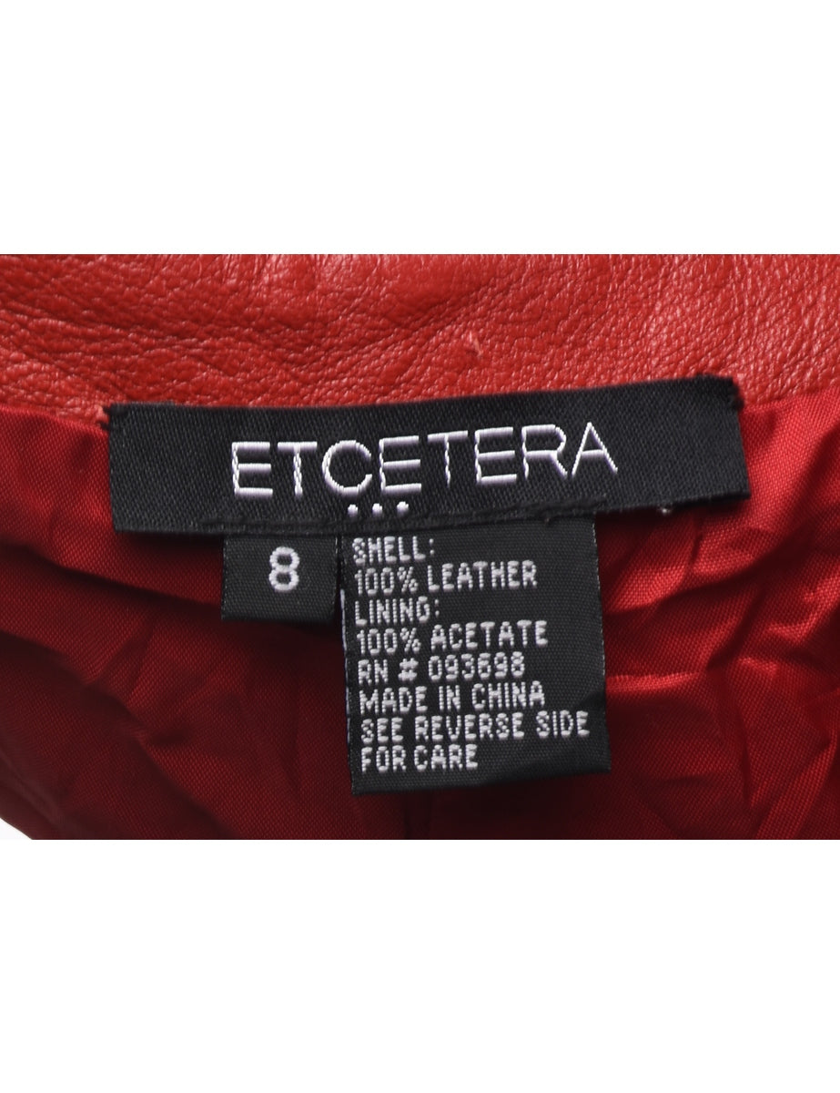 Red Leather Trousers - W29 L32