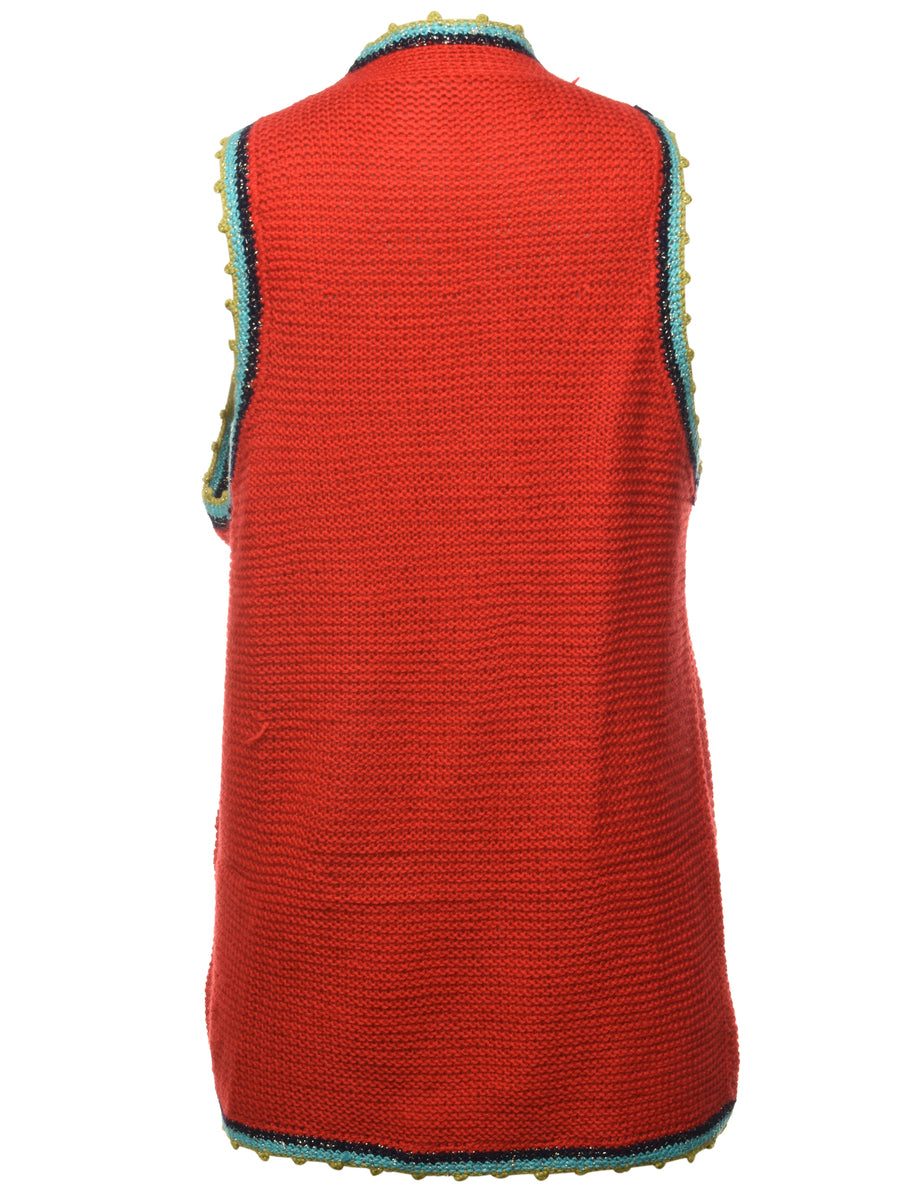 Red Sweater Vest - L