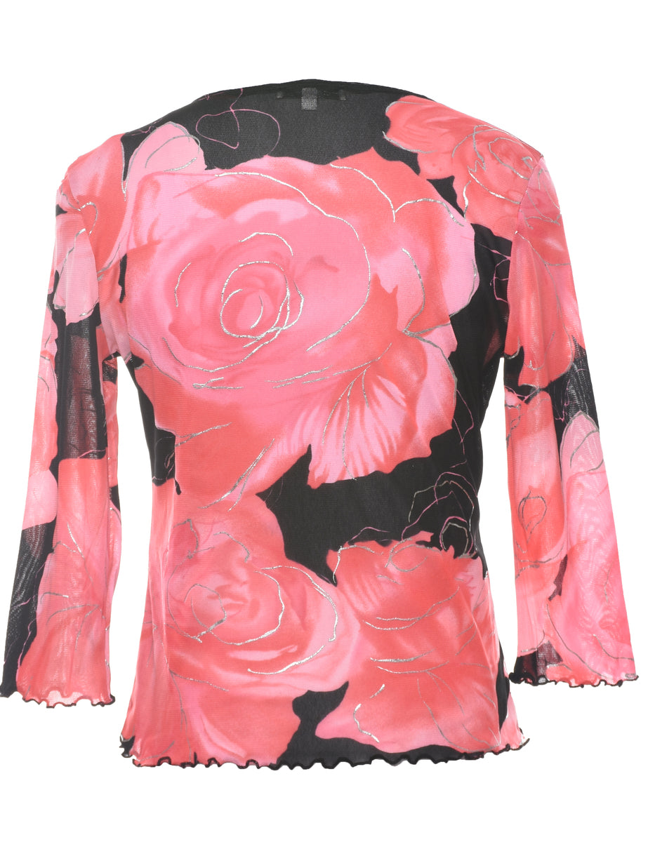 Floral Y2K Evening Top - L