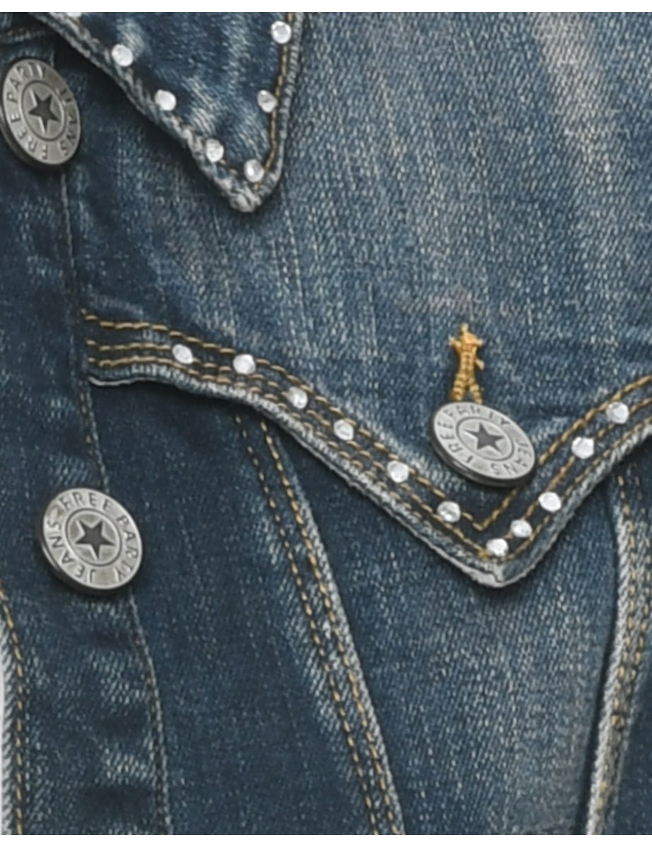 Button Front Denim Jacket - S
