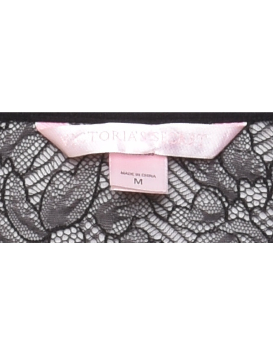 1990s Black Sheer Halterneck Slip  - M