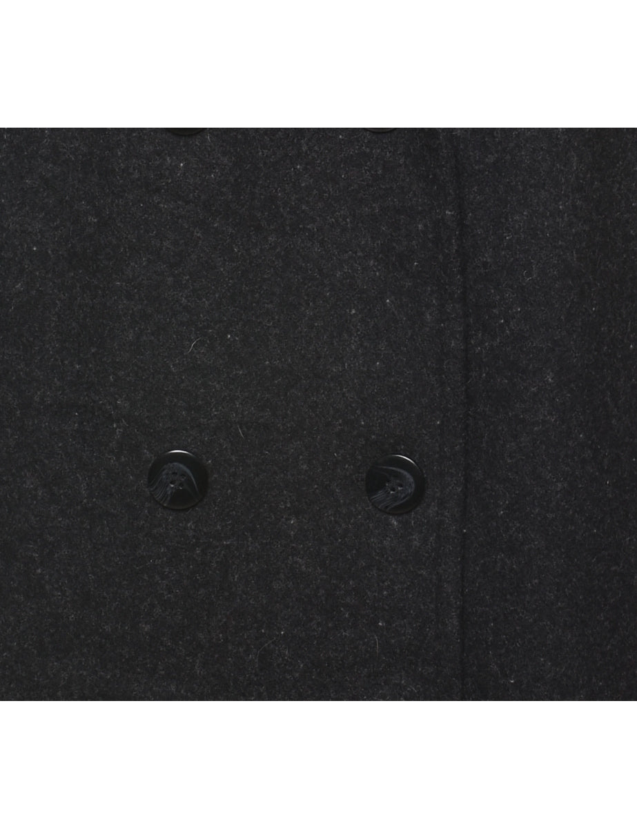 Black Wool Coat - L