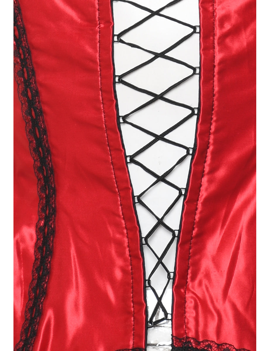 Red Lace-up top - M