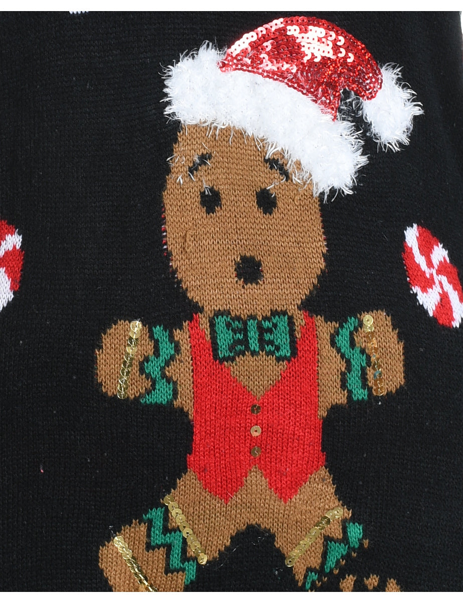 Black Christmas Jumper - L