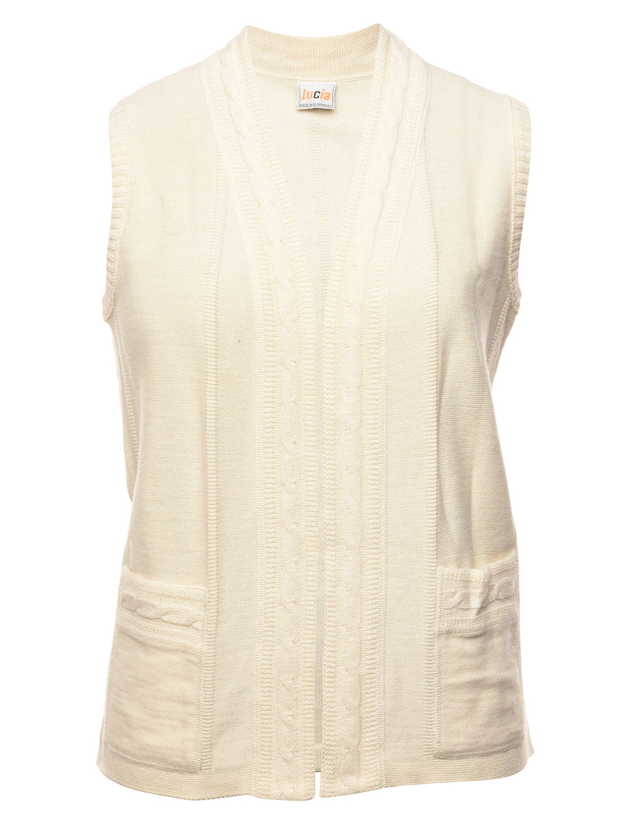Cable Knit Sweater Vest - M