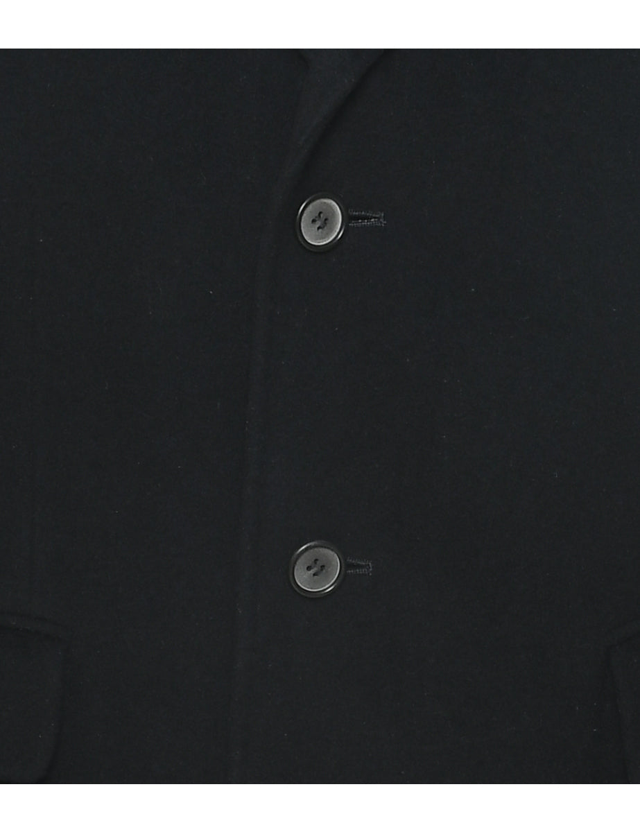 Single Breasted Wool Coat - L