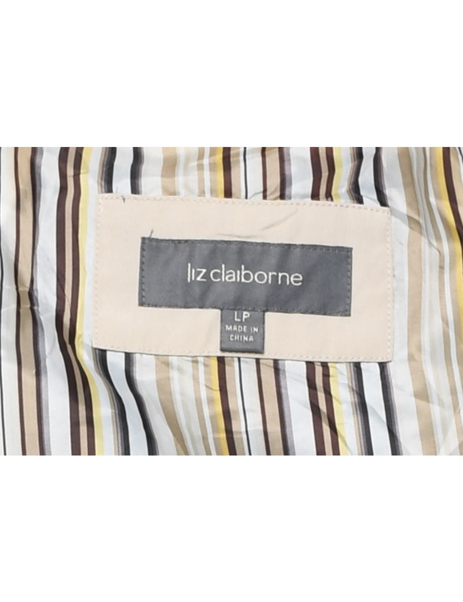 Liz Claiborne Black Contrast Collar Nylon Jacket - L
