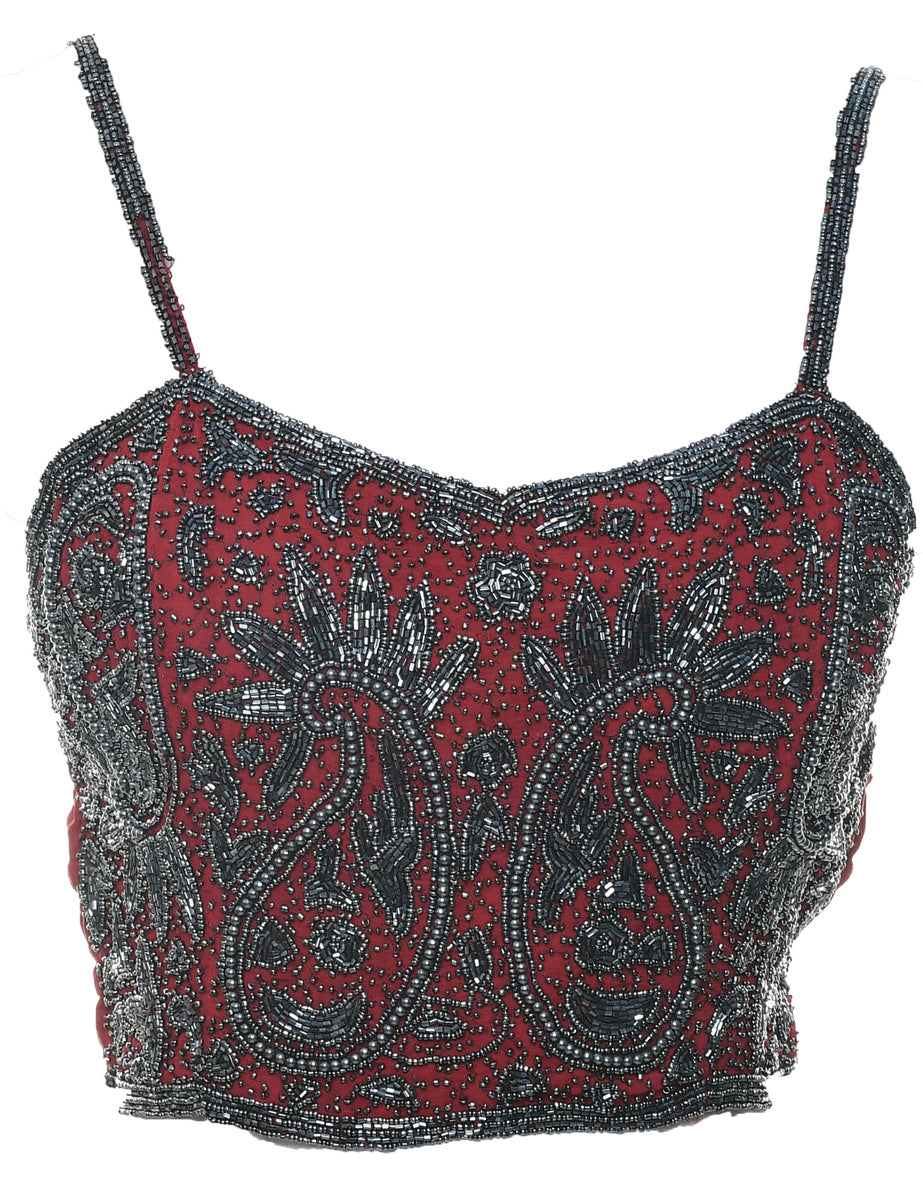 Paisley Beaded Evening Top - XS