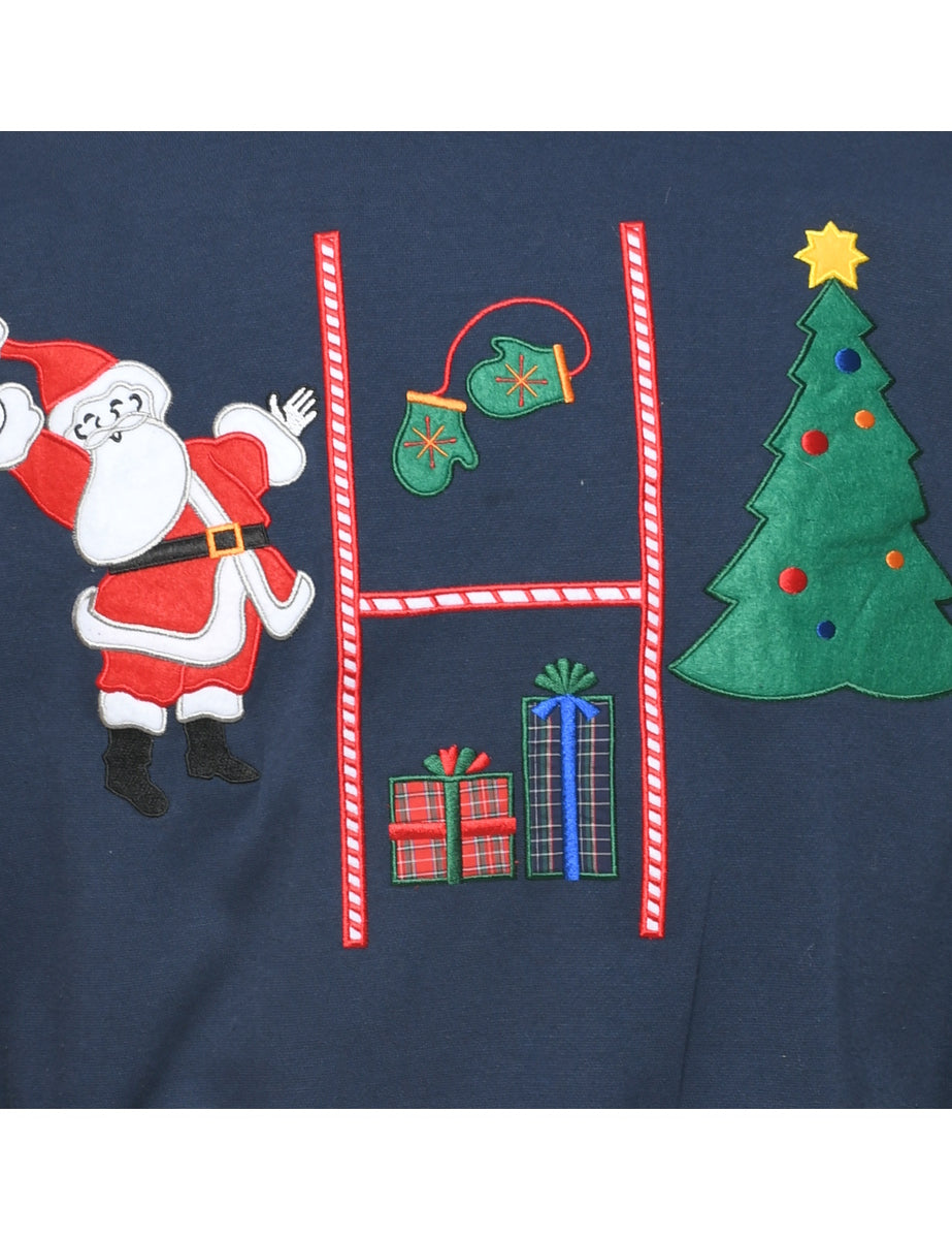 Santa Claus Christmas Sweatshirt - L