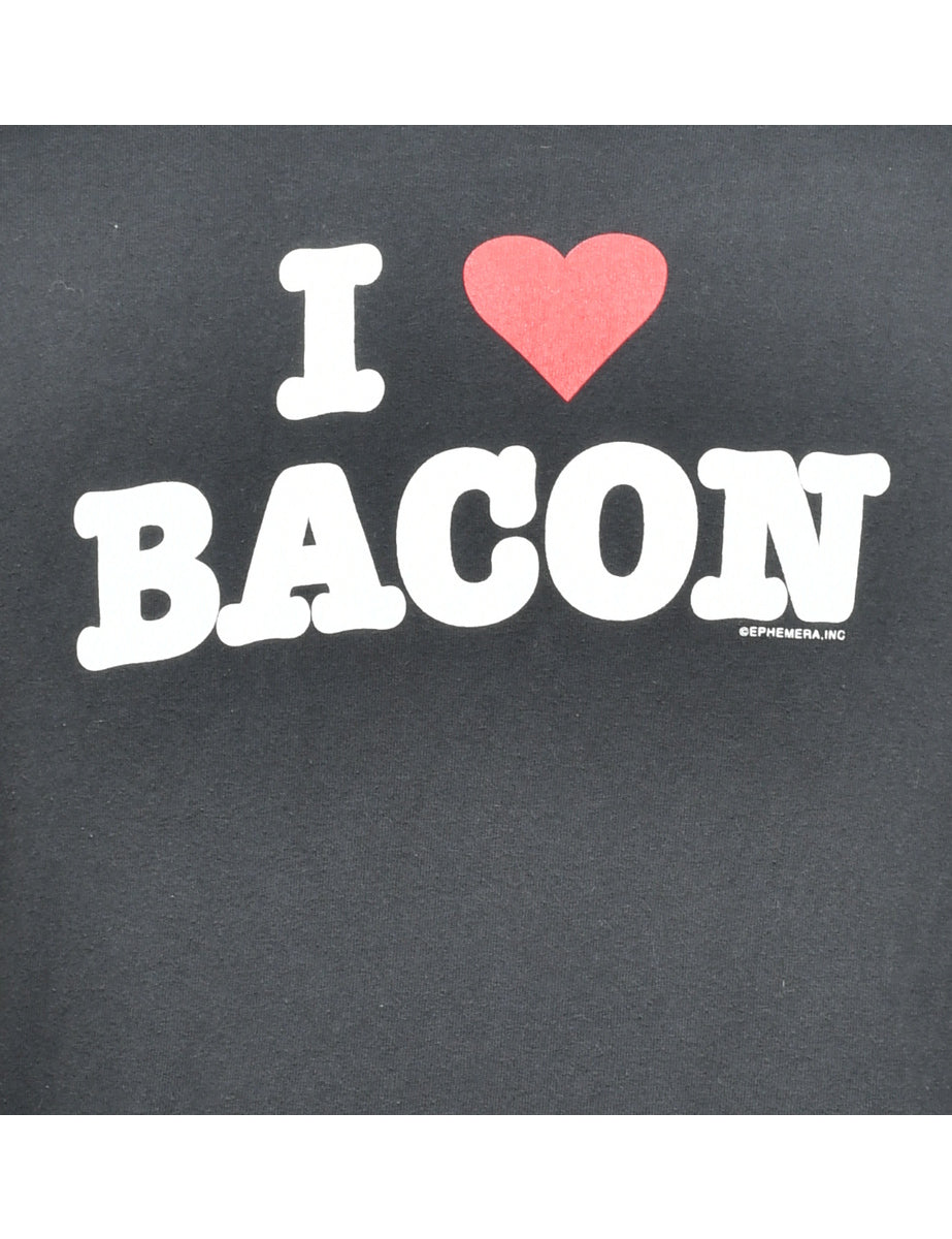 I Love Bacon Printed T-shirt - L