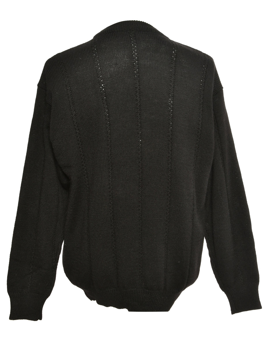 Black Long Sleeved Jumper - M