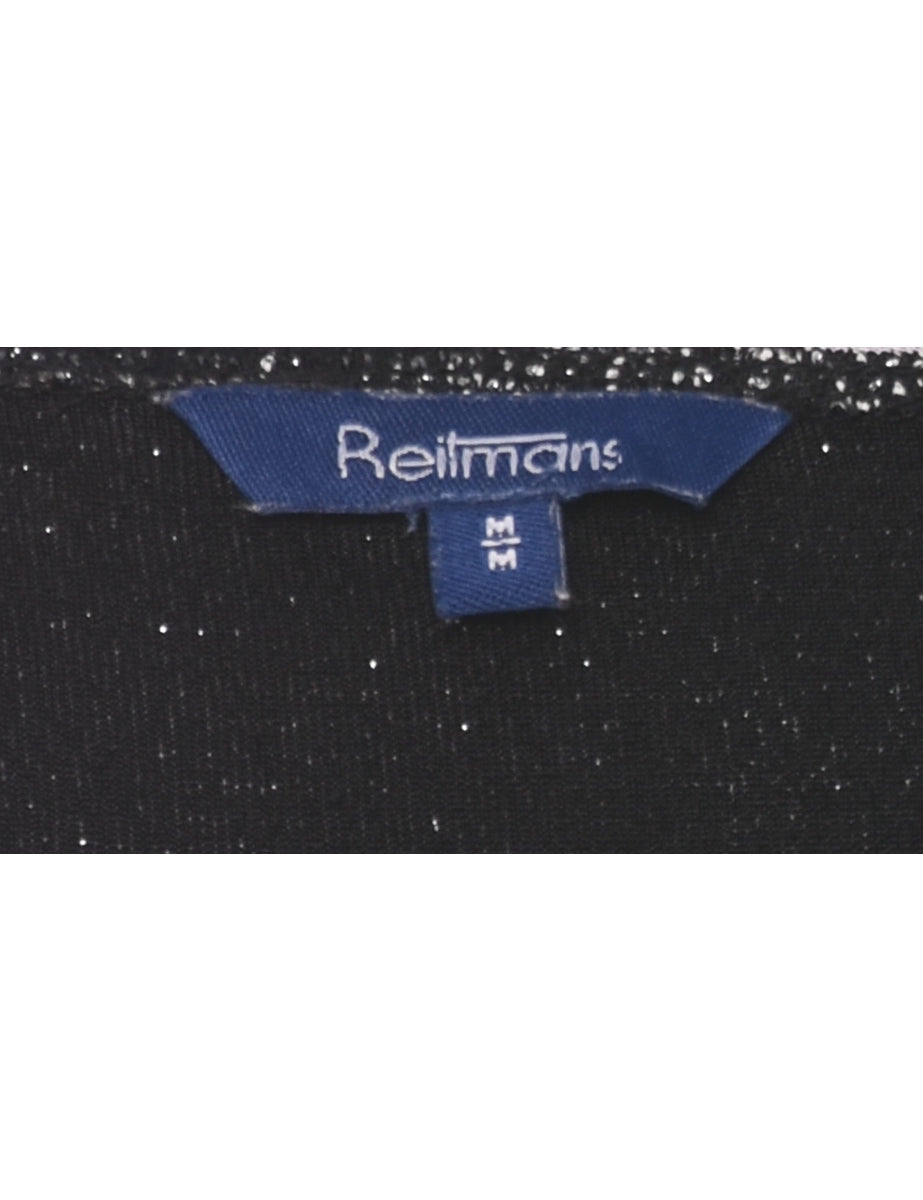Sparkly Black Evening Top - M