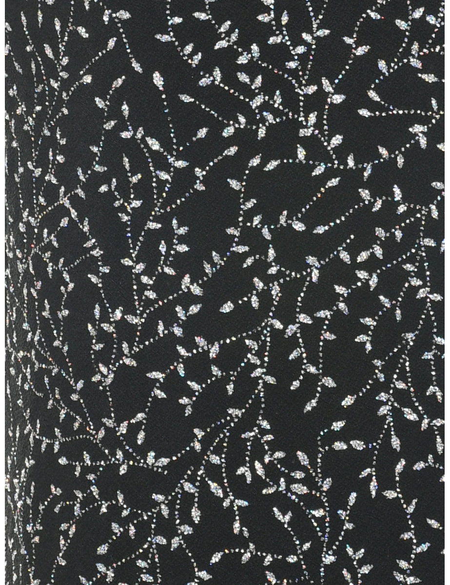 Black & Silver Sparkly Evening Top - M