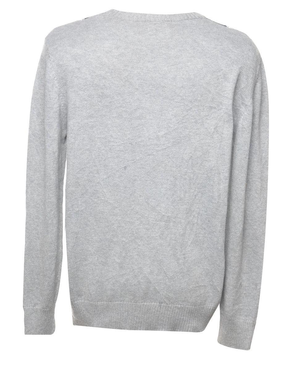 Cherokee Argyle Grey Jumper - L