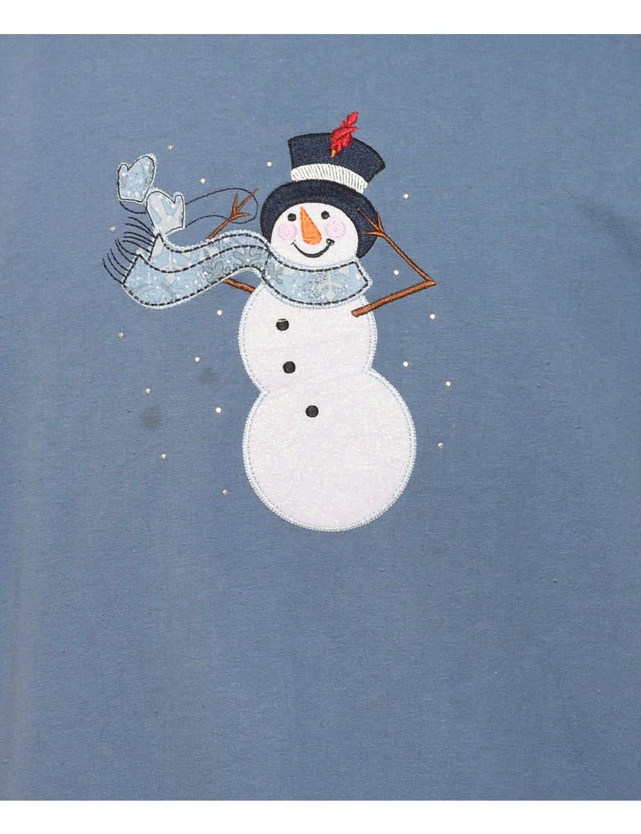 Snowman Christmas Sweatshirt - L