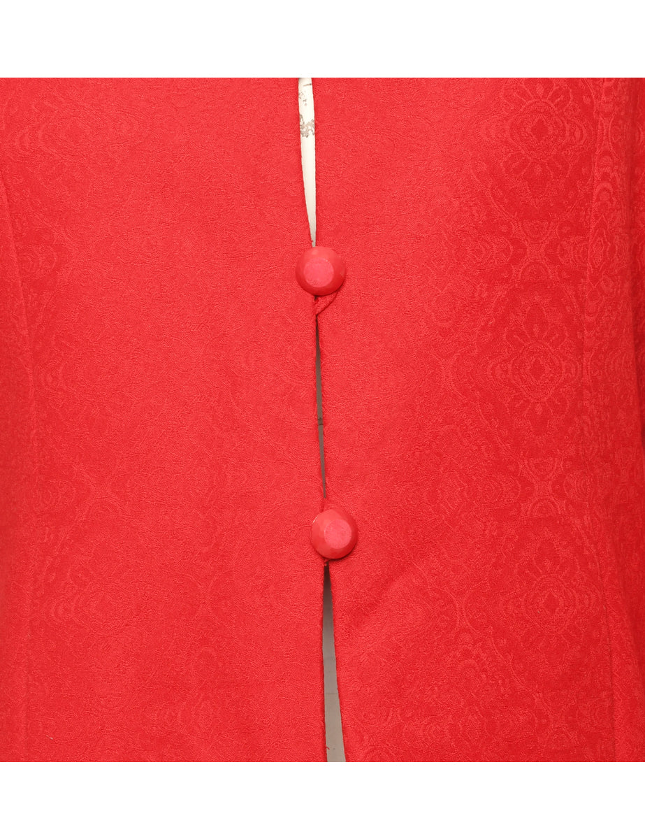 Button Front Red Jacket - M