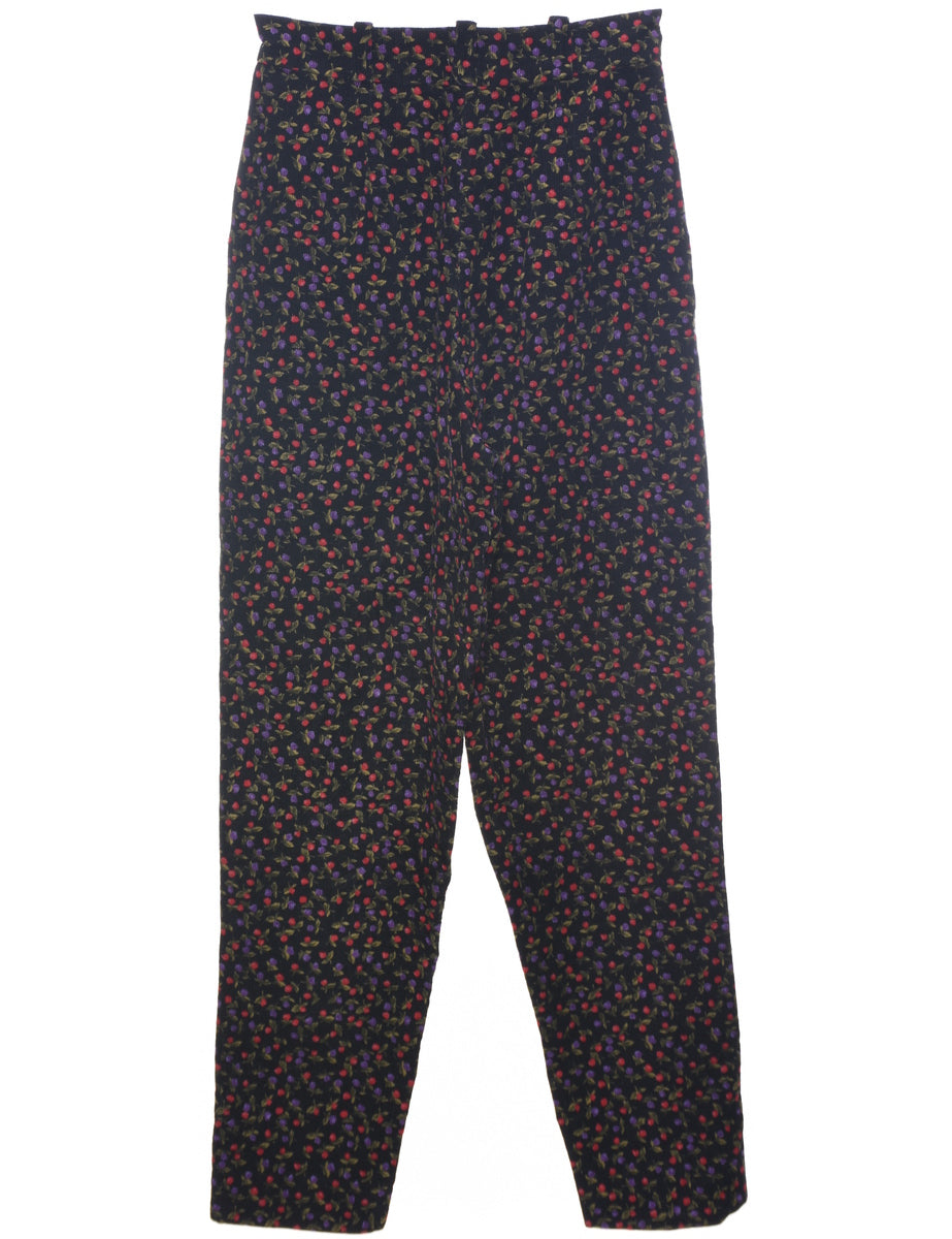 Floral Print Trousers - W27 L28
