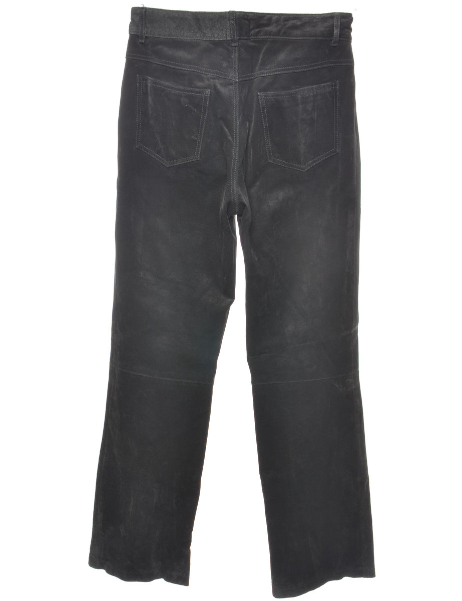 Suede Black Trousers - W28 L28