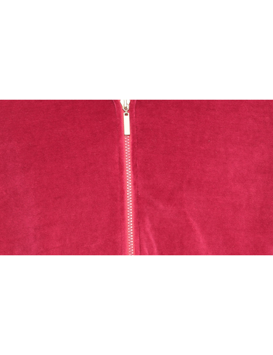 Velvet Magenta Plain Sweatshirt - L