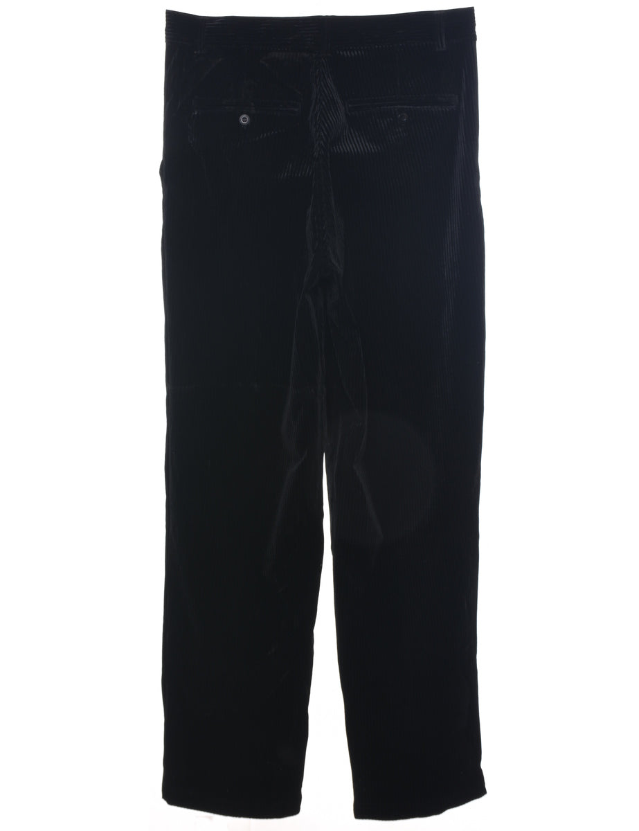 Corduroy Black Trousers - W34 L33