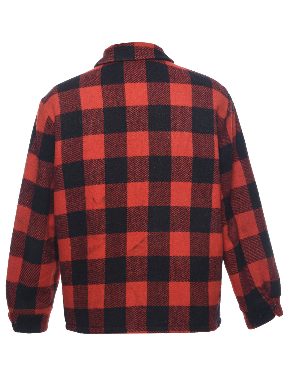 Checked Wool Jacket - L