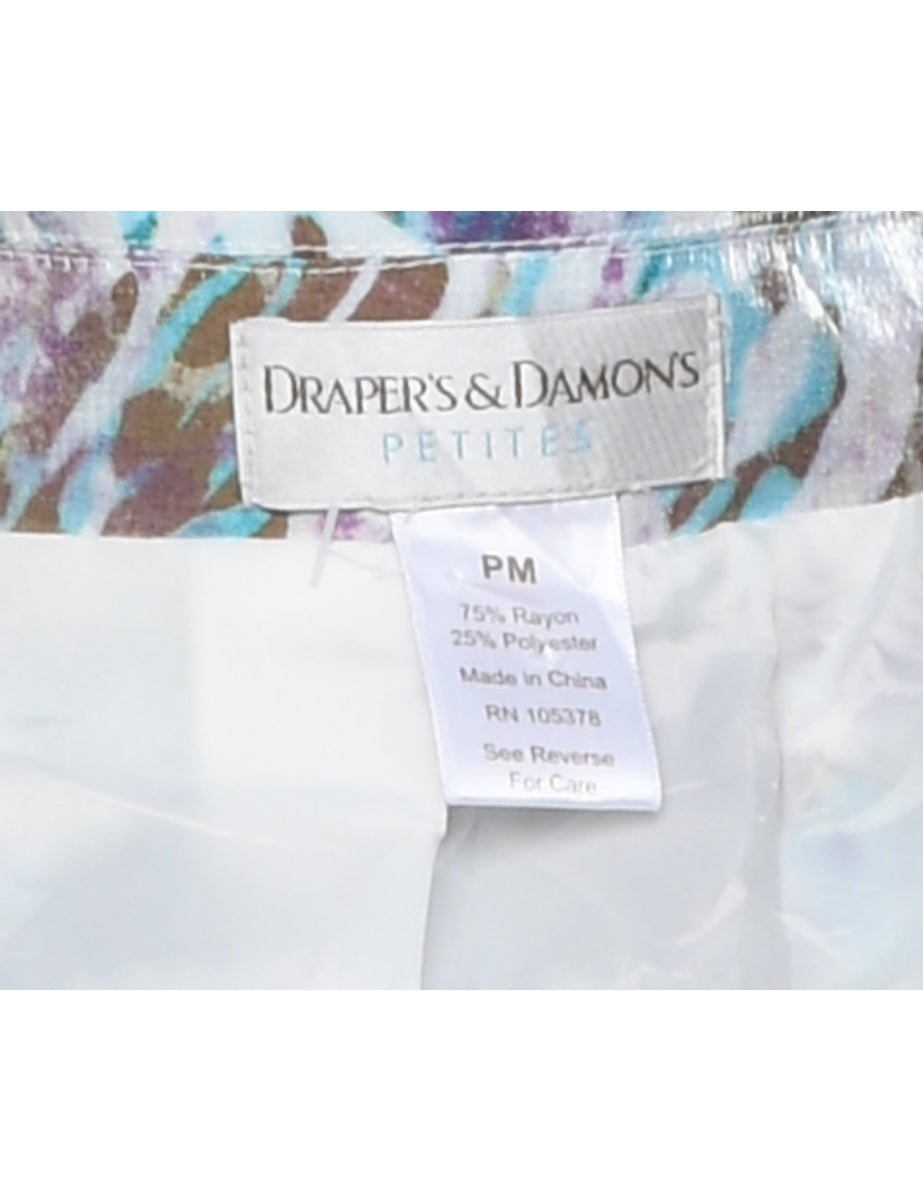 Abstract Design Light Brown & Light Blue Jacket - M