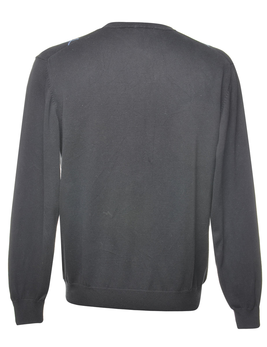 Argyle Black Classic Jumper - M