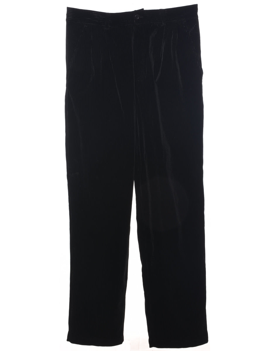 Corduroy Black Trousers - W34 L33