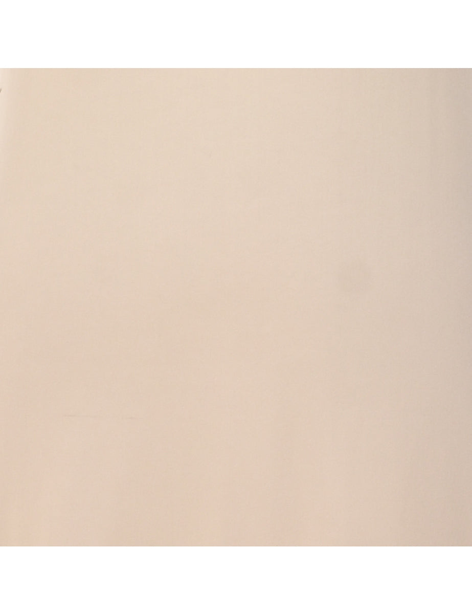 Beige Lace Trim Silky Slip Dress - M