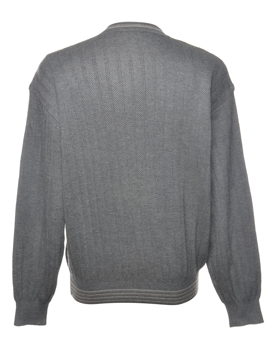 Classic Grey Cardigan - L