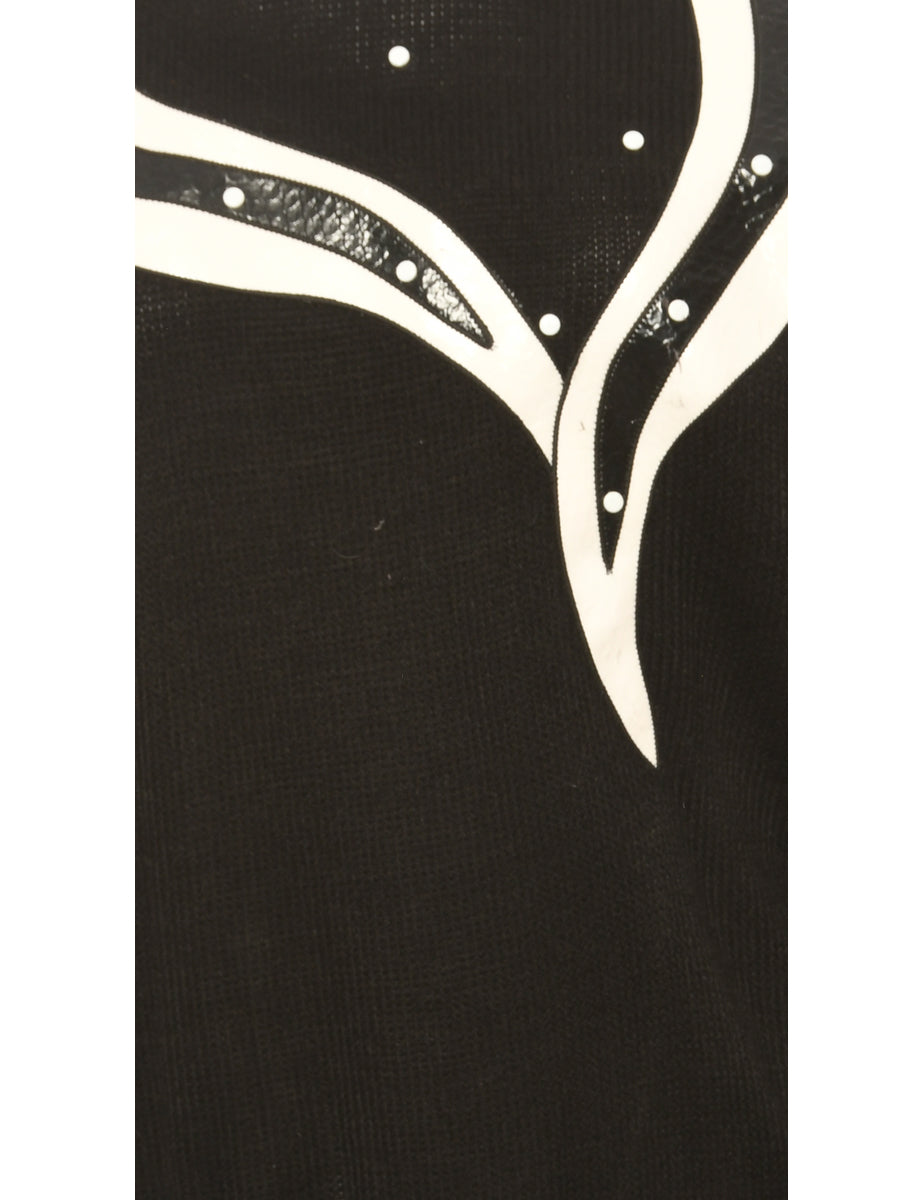 Beaded Black Jumper - S