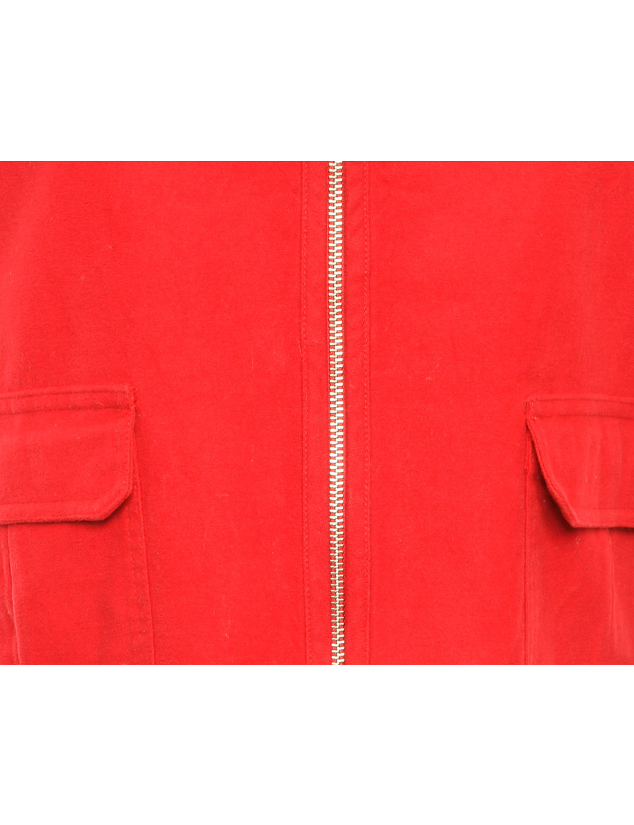 Button Front Red Jacket - M