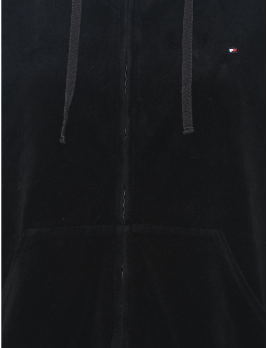 Tommy Hilfiger Black Velour Track Top - XL