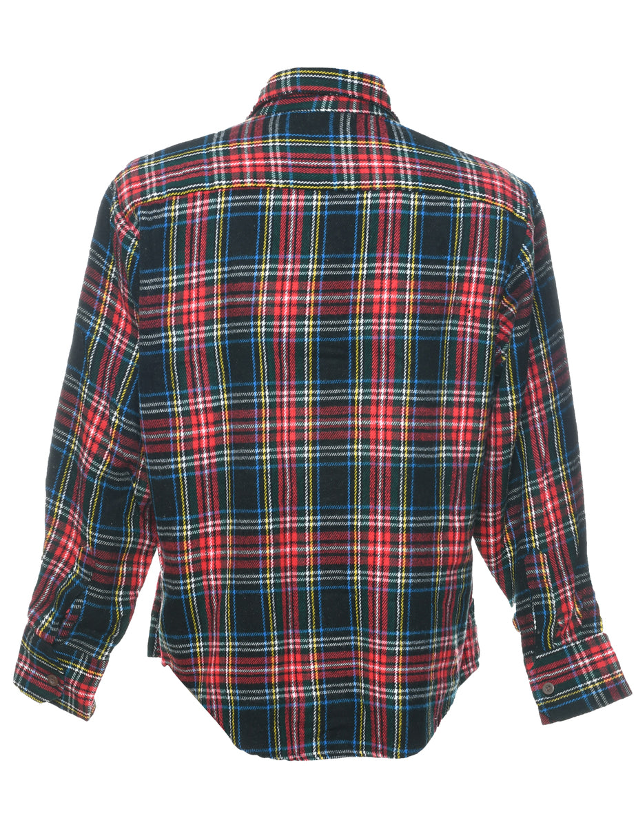 Long Sleeved Checked Shirt - L